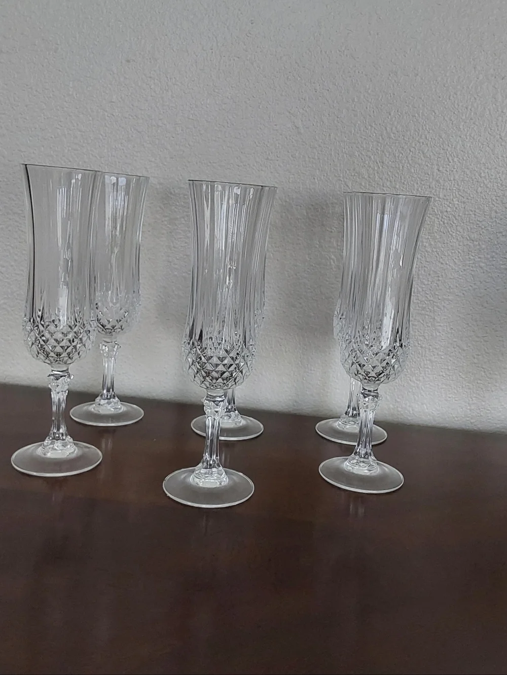 Cristal D'Arques Crystal Champagne Flutes —‎ Clear Cut-Glass Set for Home Dining